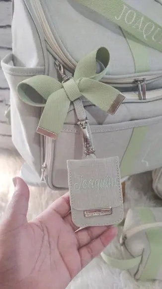 Kit Chaveiro Bolsa Maternidade Personalizados Verde Bebe