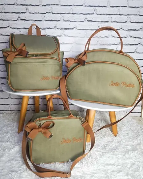 Kit Maternidade Bolsa Frasqueira Mochila 2 em 1 Verde