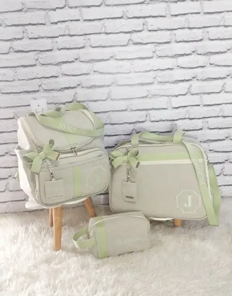 Kit Maternidade Coleção Linho Luxo + Necessaire de Brinde