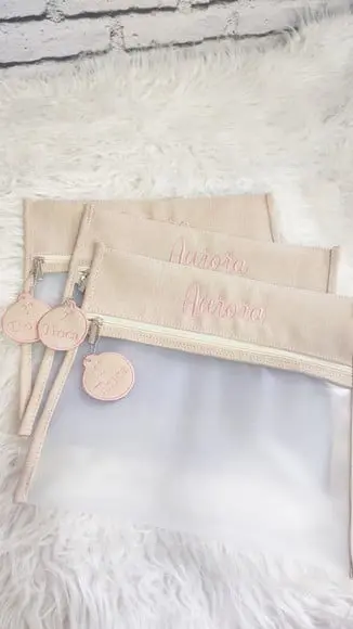 Kit Maternidade Linho Areia/aveia e Rose ( Acessórios)