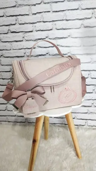Kit Maternidade Linho Luxo Rose (mala de Rodinhas))