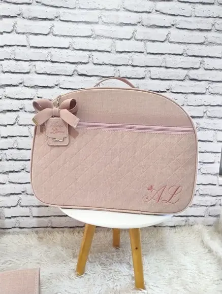 Kit Maternidade Linho Rose ( Mala / Mochila Troc e Brinde