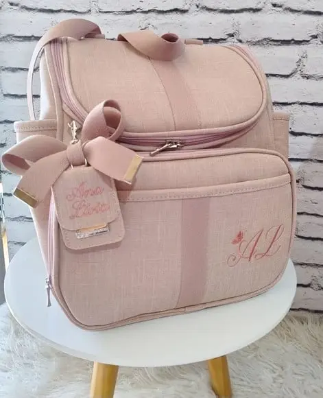 Kit Maternidade Linho Rose ( Mala / Mochila Troc e Brinde