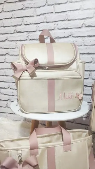 Kit Maternidade Linho Luxo Rose e Bege