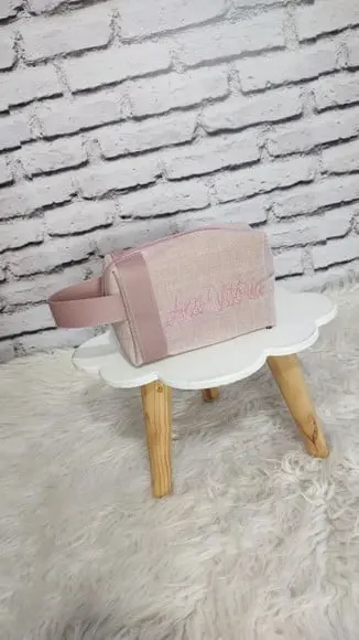 Kit Maternidade Linho Rose: Saquinhos, Necessaire, C. Vacina