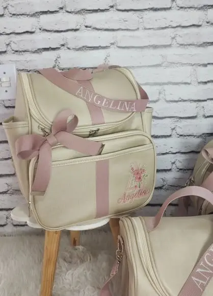 Kit Maternidade Luxo Bege (champagne) Perolizado com Rose
