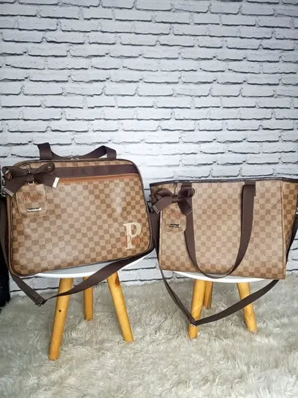 Kit Maternidade Marrom Mala e Bolsa da Mamãe ( Bolsa Chloe