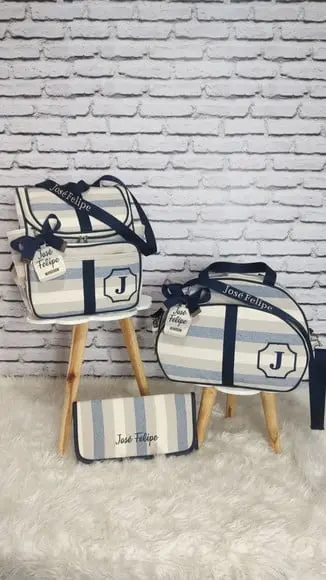 Kit Maternidade Personalizado ( Bolsa, Mochila e Trocador)
