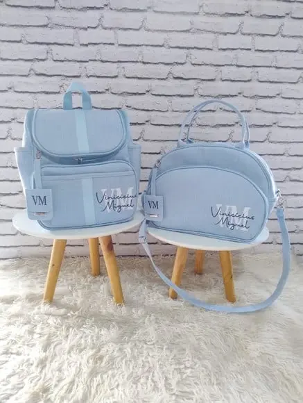 Kit Maternidade Personalizado Branco com Detalhes Caramelo
