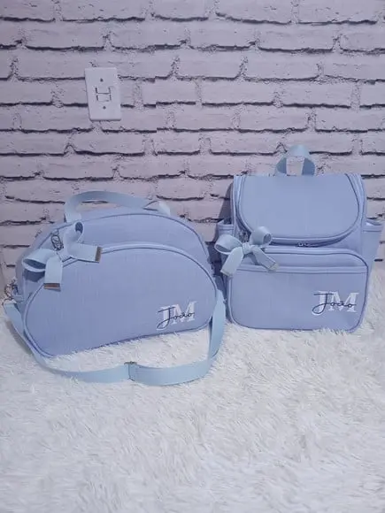 Kit Maternidade Personalizado Linho Azul Bebê Personalizado