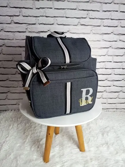 Kit Maternidade Personalizado Linho Luxo Preto