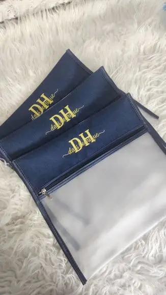 Kit Maternidade Saquinhos e Necessaire Linho Azul Marinho