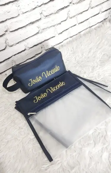 Kit Maternidade Saquinhos e Necessaire ( Sintético Azul