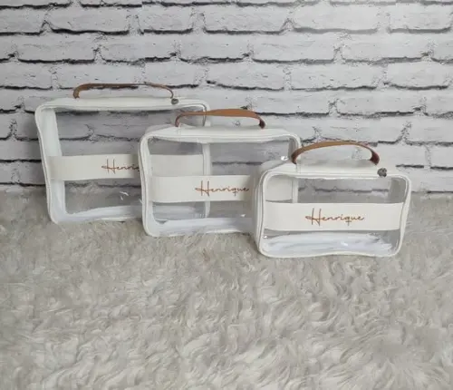 Kit Organizadores de Mala Maternidade Branco Caramelo