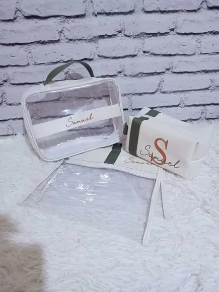 Kit Saquinhos + 1 Malinha Cristal m + Nécessaire Branco