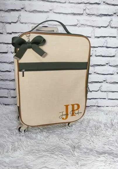 Mala Maternidade de Rodinhas 360 Aveia Caramelo Verde Musgo
