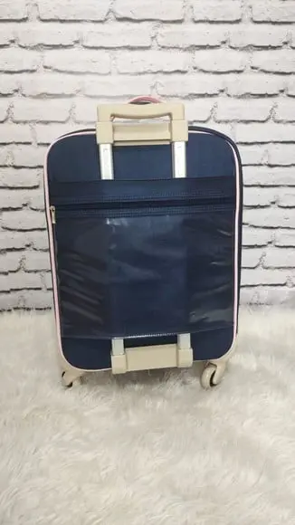 Mala Maternidade de Rodinhas 360° (bordo) Azul com Rosa