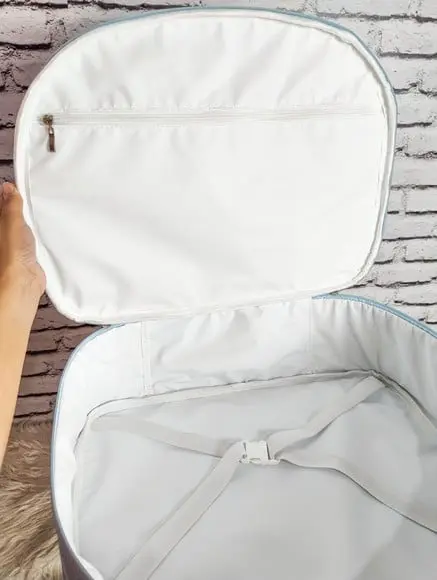 Mala Maternidade Linho Luxo Azul Bebê e Azul Marinho