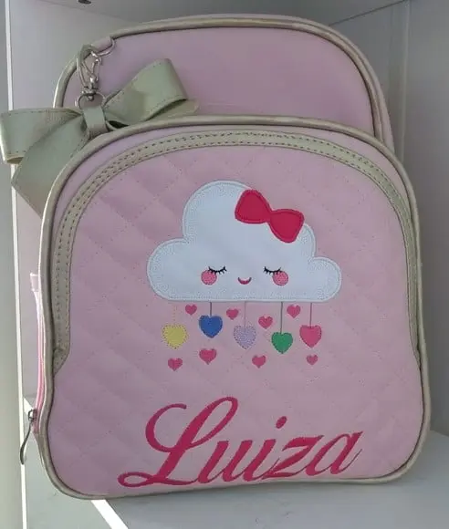 Mochila + Capinha de vacina Nuvem ( chuva de bençãos)