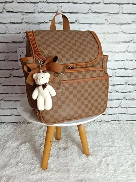 Mochila Maternidade 2 em 1 Marrom e Caramelo