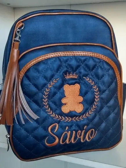 Mochila Maternidade Personalizada Ursinho (coroa)