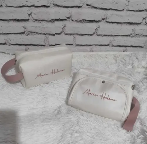 Necessarie Box Baby + Porta Fraldas Todo no Branco e Rose