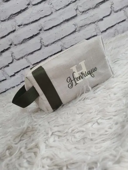 Necessarie Box Baby Linho Bege e Verde