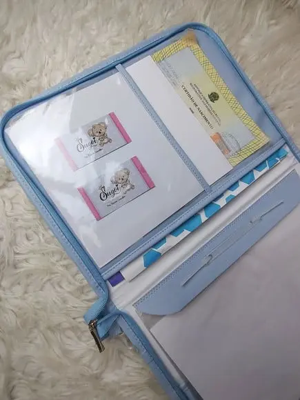 Pasta Gestante Porta Documentos c/ Zíper Outras Cores Disp