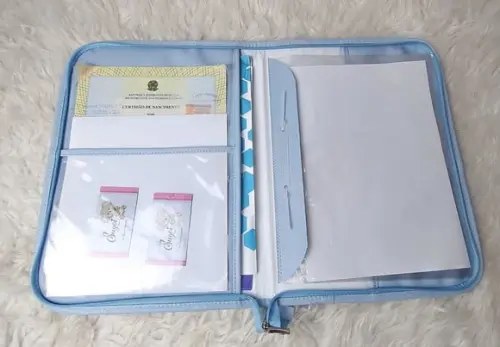 Pasta Gestante Porta Documentos c/ Zíper Outras Cores Disp