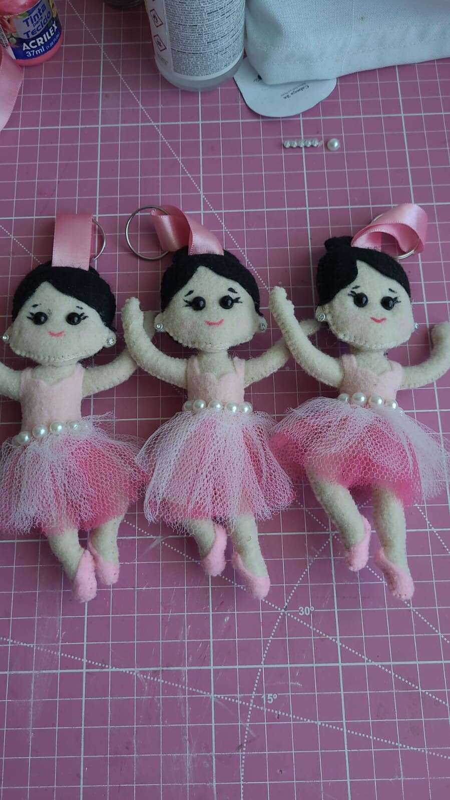 Chaveiro bailarina em feltro