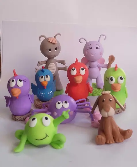 10 Galinha Pintadinha em Biscuit