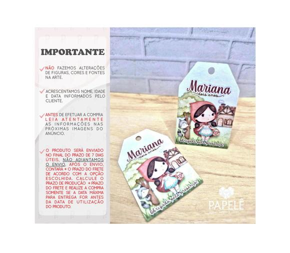 Tag Personalizada Lembrancinha Chapeuzinho Vermelho