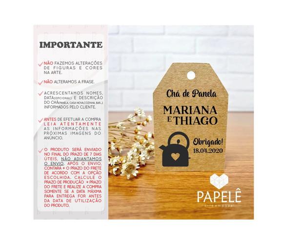 Tag Rústica Lembrancinha Chá de Panela/cozinha 5,5cm x 3,7cm