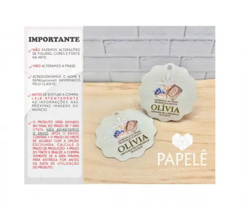 Tag Agradecimento Lembrancinha Primeira Eucaristia - 5cm