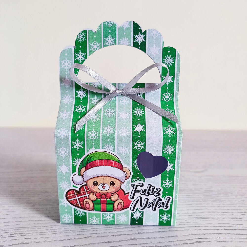 Kit 10 Caixas para 1 sabonete redondo Natal Ursinhos fofos