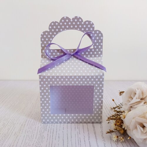 Kit 10 Caixas para lembrancinhas prata com poá Dias das Mães, n