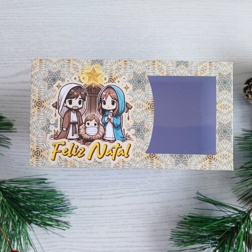 Kit com 10 Caixas para lembrancinhas de Natal Menino Jesus com vi