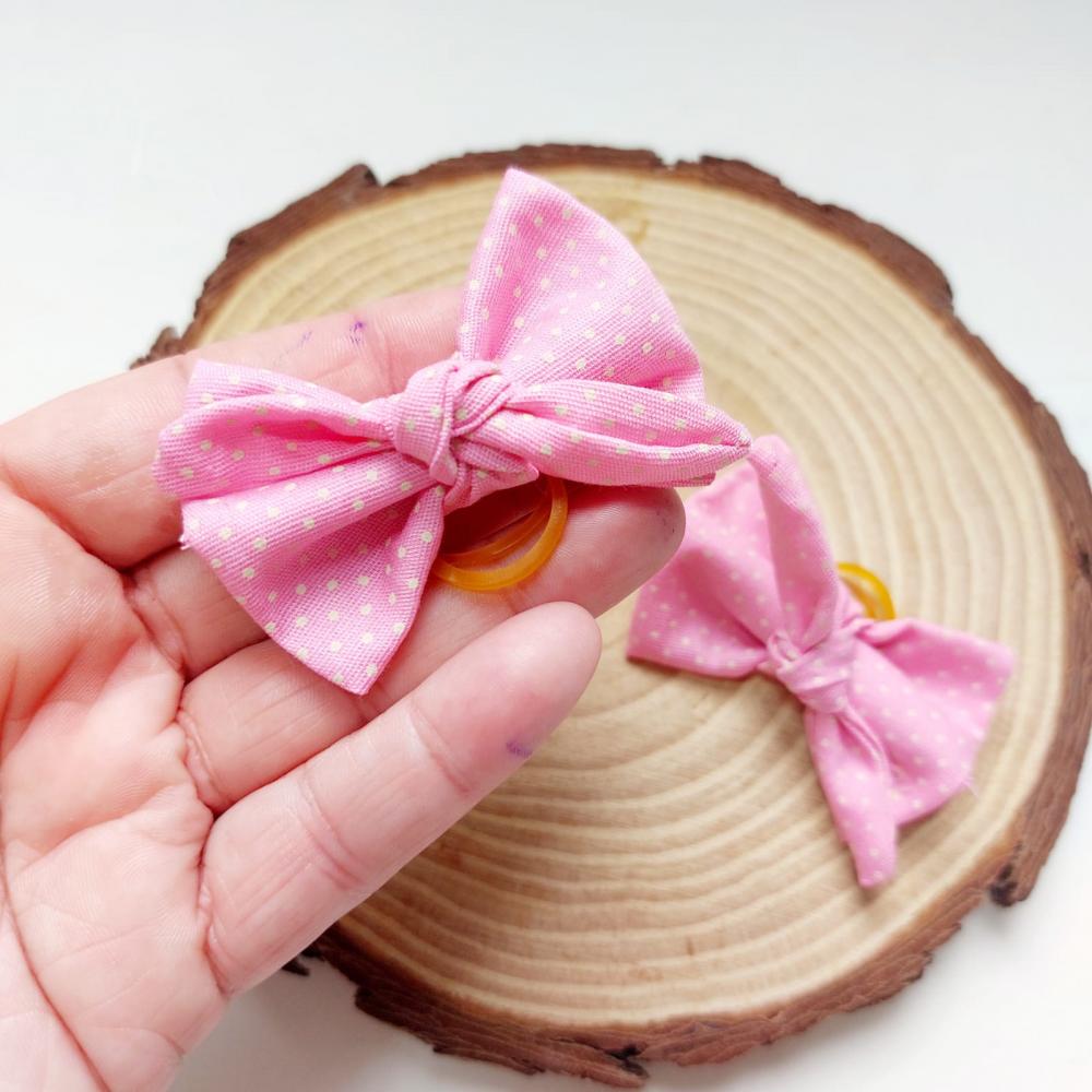 Kit de laço pet rosa com poás - 2 unidades da Apetrechos pet