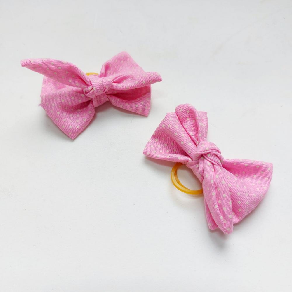 Kit de laço pet rosa com poás - 2 unidades da Apetrechos pet