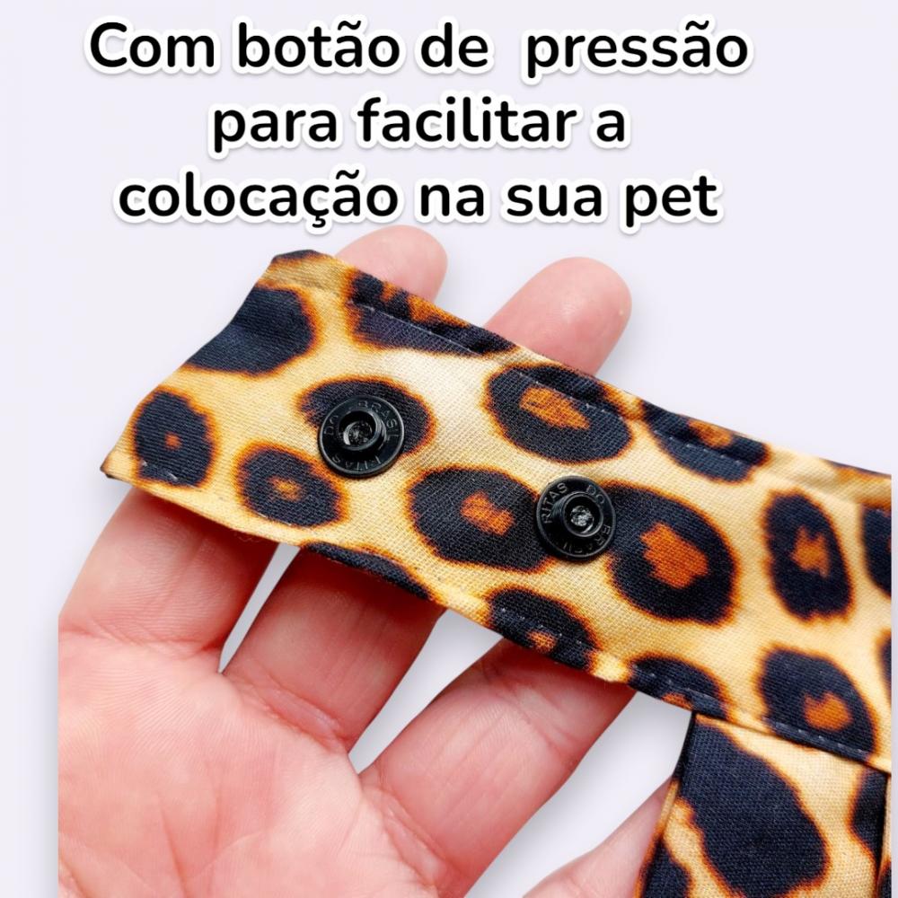 Bandana Pet Oncinha Animal Print - Pp Até Gg - LANÇAMENTO FASHI