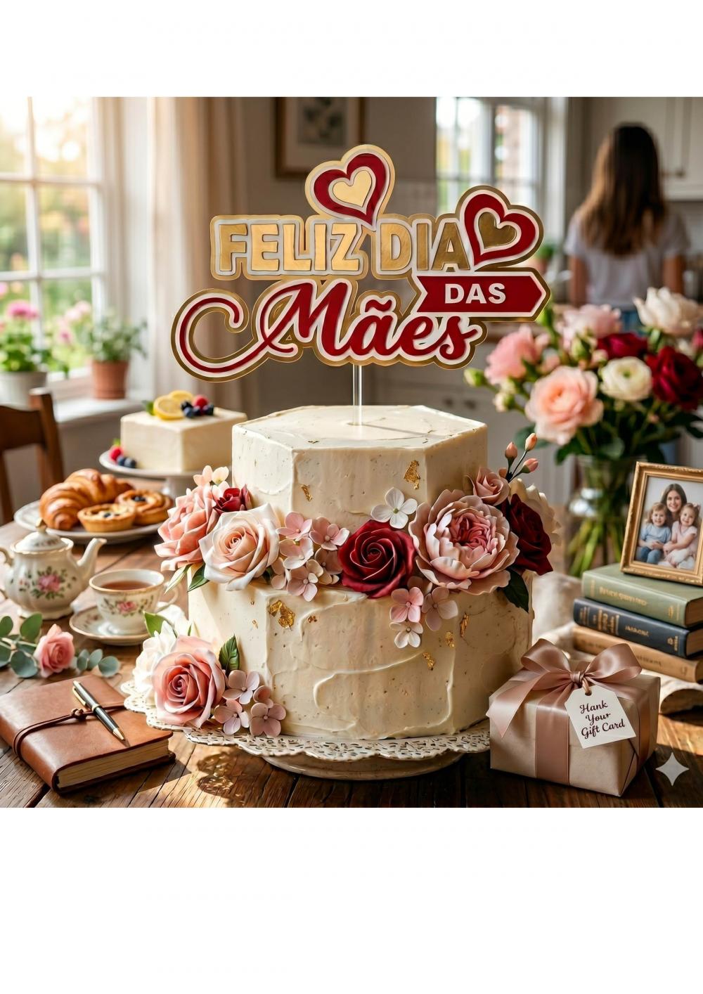 Topo de Bolo Dia das Mães Feliz Dia das Mães Arquivo Digital SV