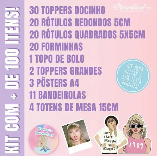 Kit Festa Taylor Swift +100 Itens!