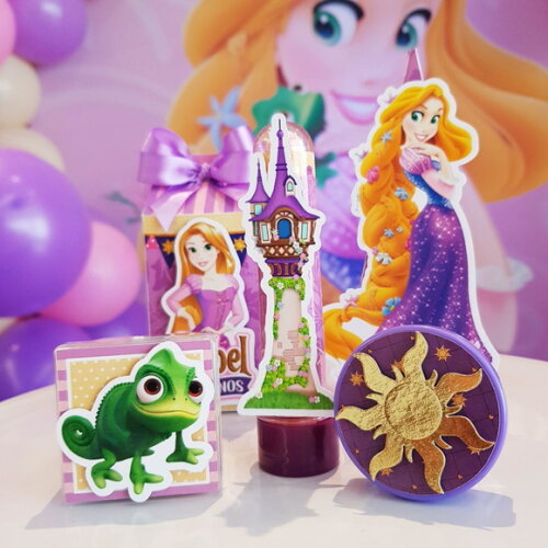 Kit Festa 50 Itens Rapunzel Enrolados
