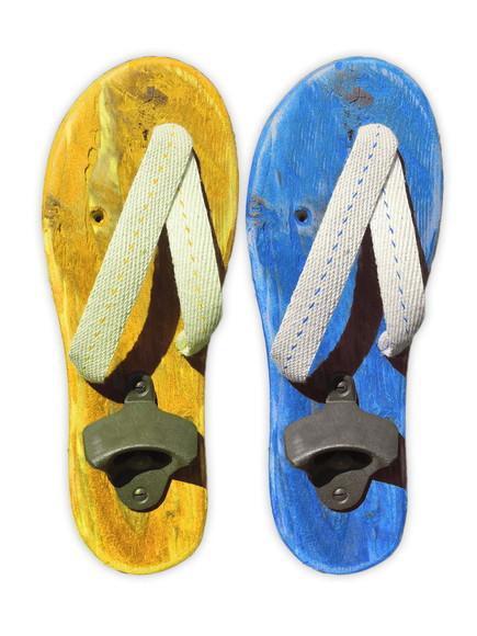 Abridor de Garrafa Madeira Chinelo Praia Campo Piscina