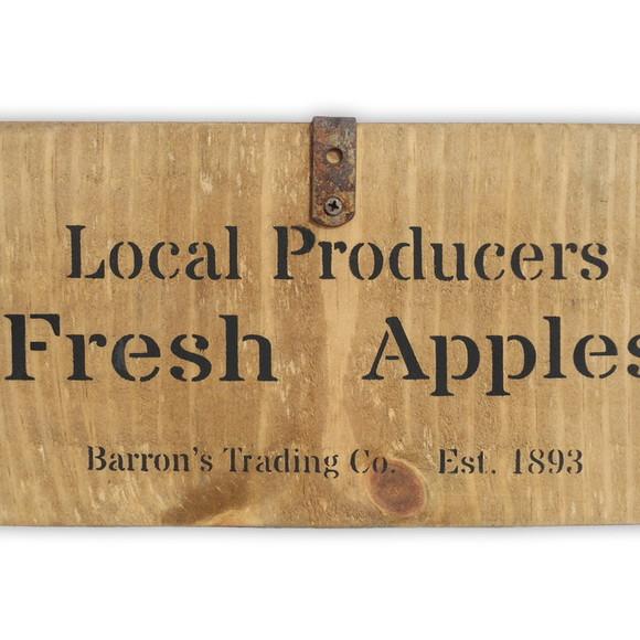 Caixa de Madeira Rústica Estilo Antigo m Fresh Apples