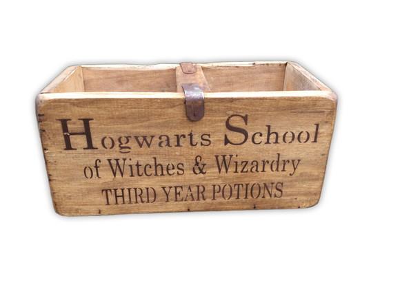 Caixa de Magia Madeira Harry Potter Hogwarts Estilo Antigo