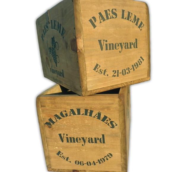 Caixa de Vinho de Madeira Rústica Estilo Antigo 6 Garrafas