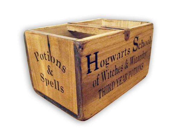 Caixa de Magia Madeira Harry Potter Hogwarts Estilo Antigo