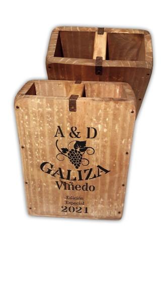 Caixa Vinho 2 Garrafas Madeira Rustica Personalizada