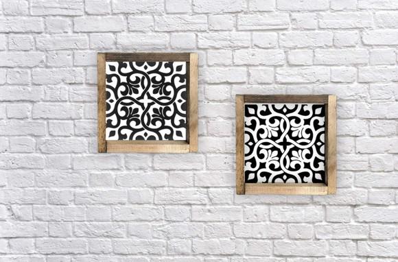 Duo de Quadros Pintados Azulejos Antigos